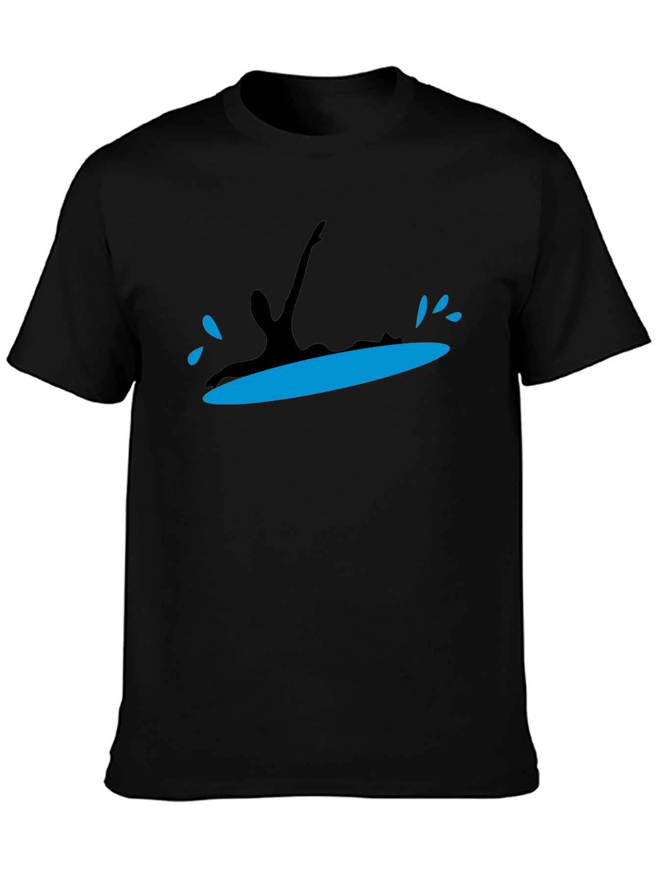 Surfing Silhouette Black T-Shirt