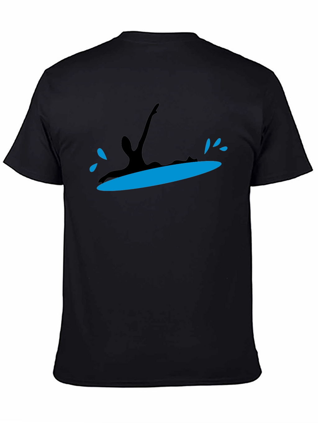 Surfing Silhouette Black T-Shirt