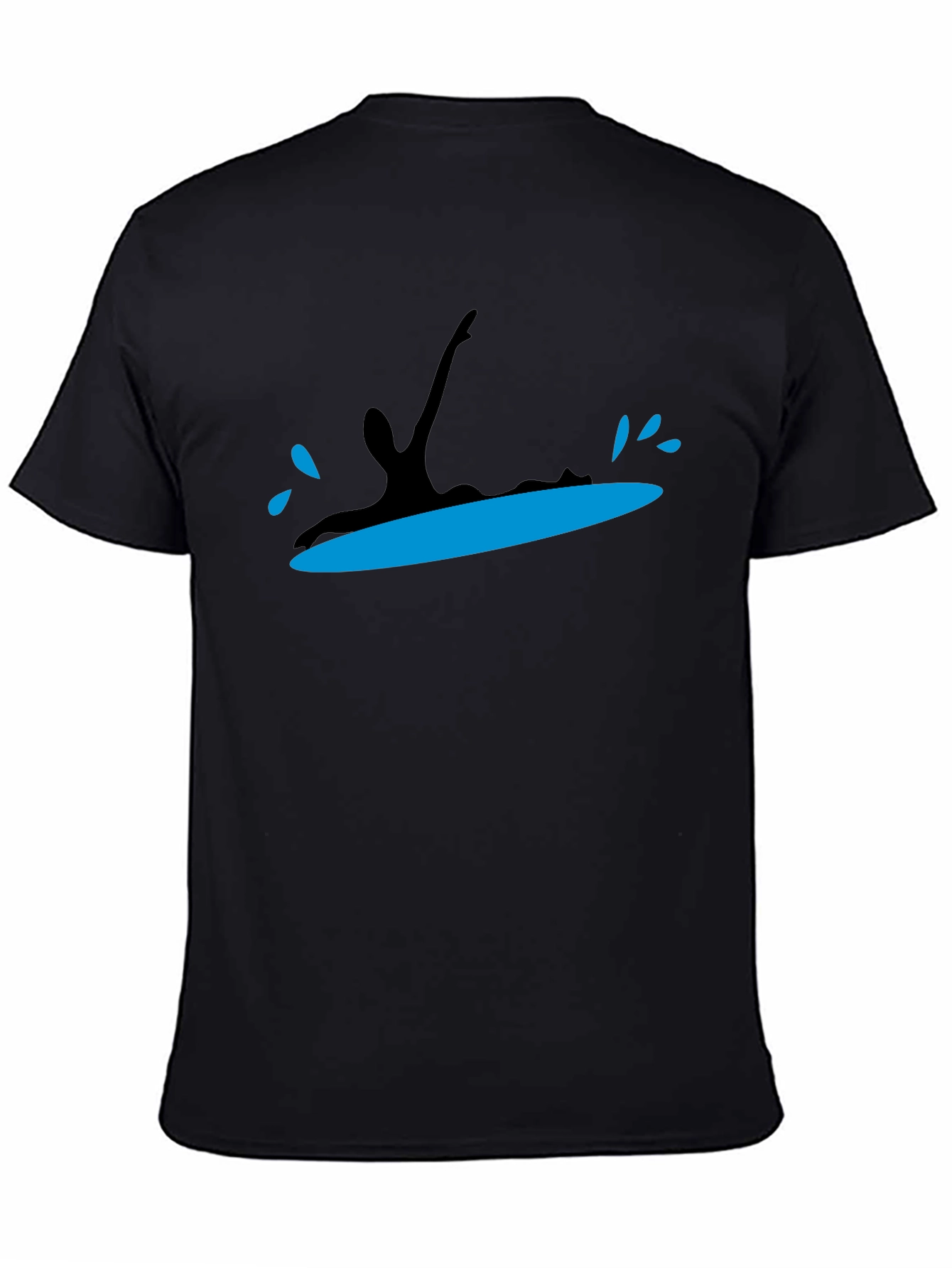 Surfing Silhouette Black T-Shirt
