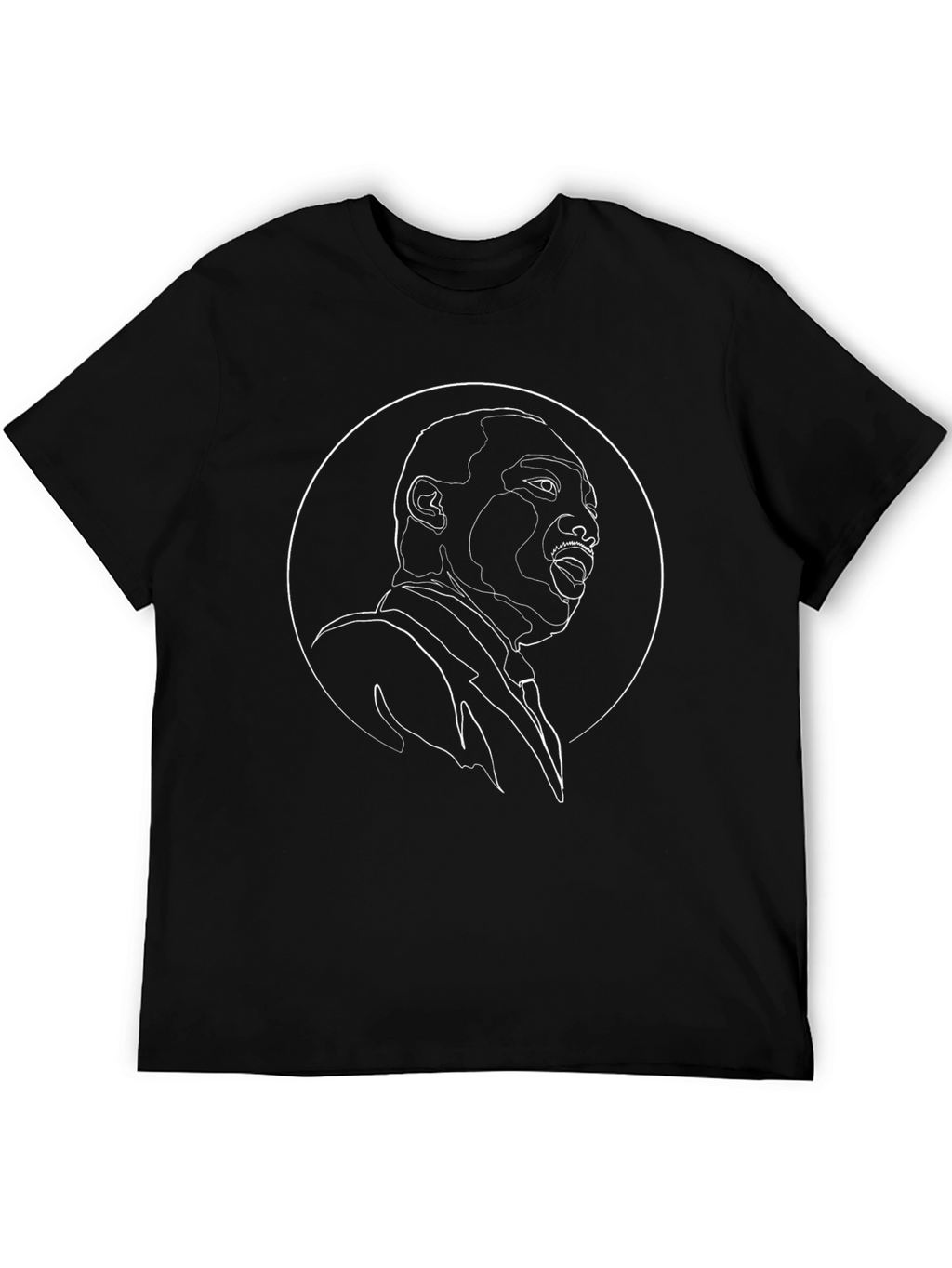 Martin Luther King Jr. Line Art Black T-Shirt