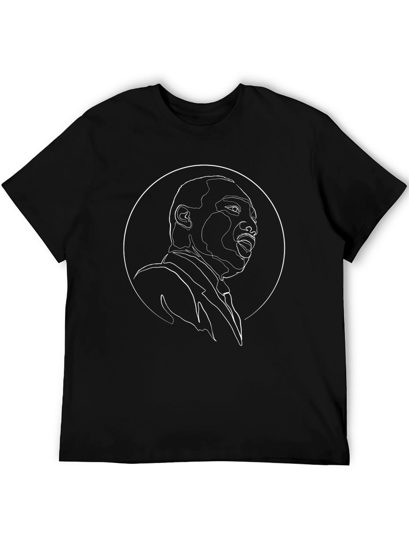 Martin Luther King Jr. Line Art Black T-Shirt