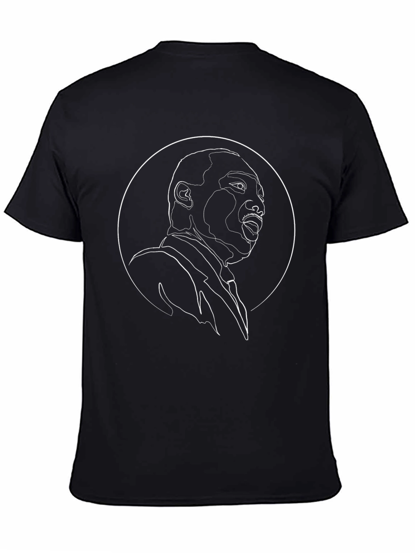 Martin Luther King Jr. Line Art Black T-Shirt
