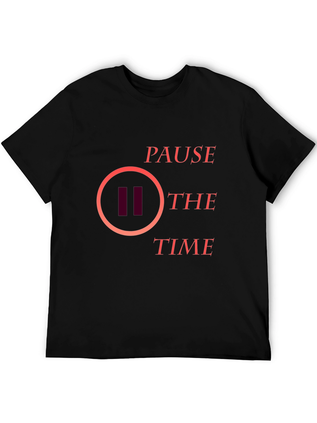 Pause the Time Graphic Tee - Stylish Black T-Shirt