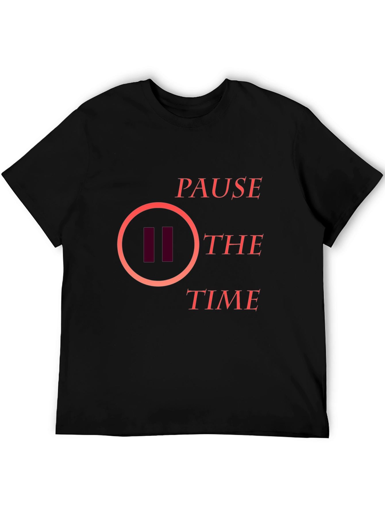 Pause the Time Graphic Tee - Stylish Black T-Shirt