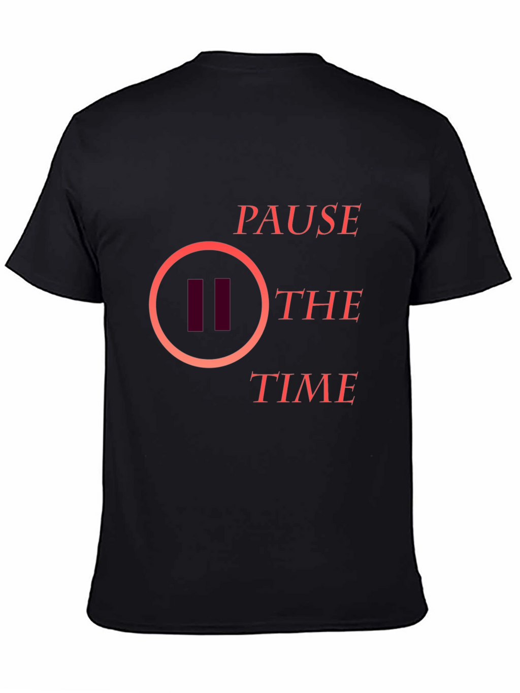 Pause the Time Graphic Tee - Stylish Black T-Shirt