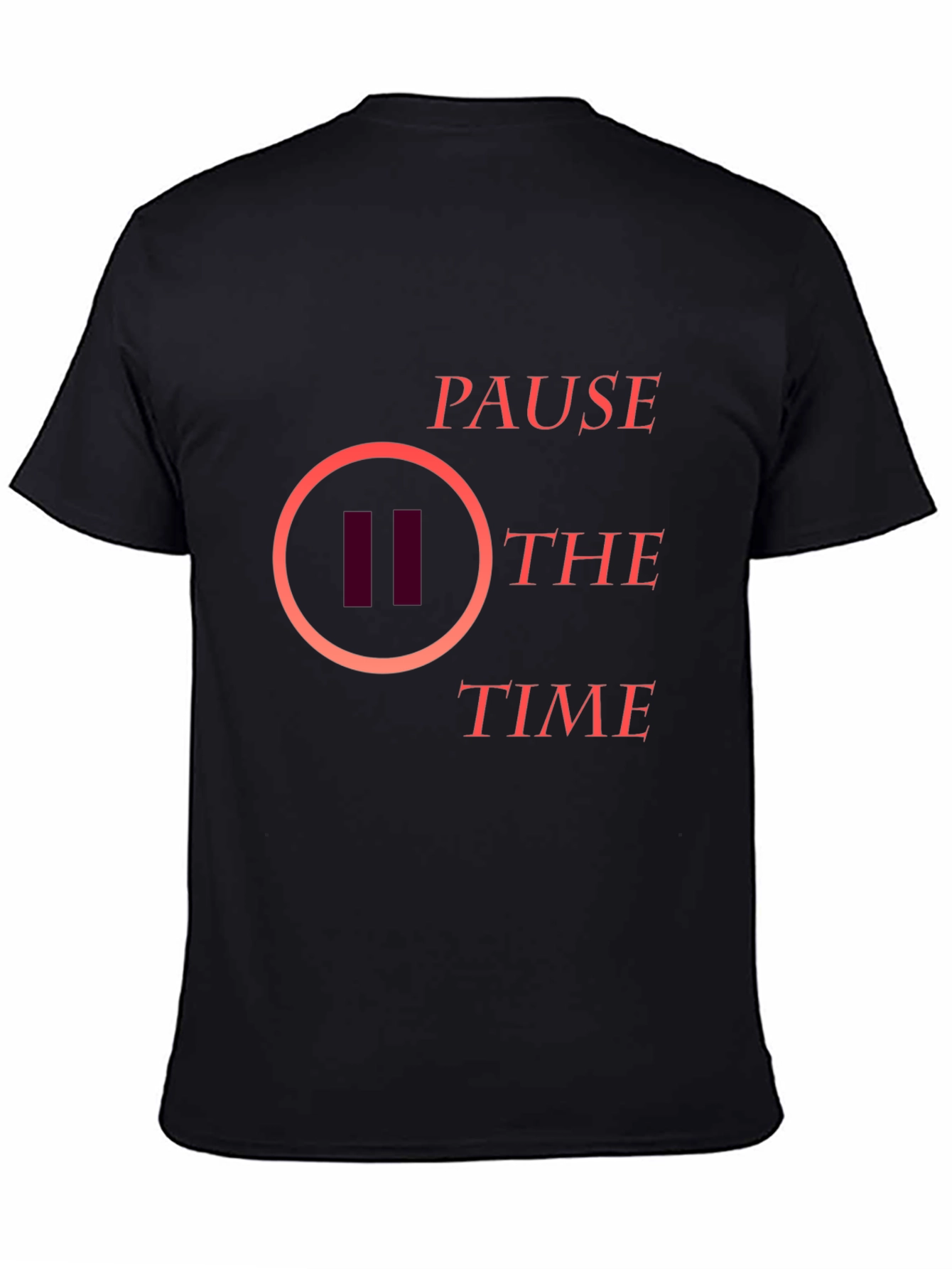 Pause the Time Graphic Tee - Stylish Black T-Shirt