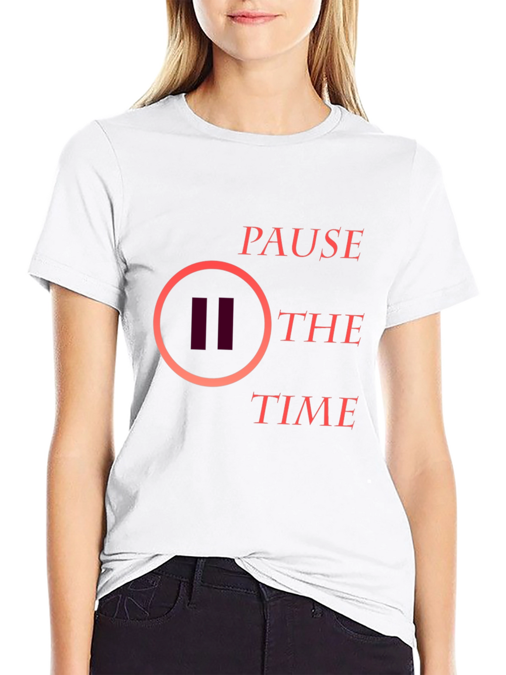 Pause the Time Graphic Tee - Stylish Black T-Shirt