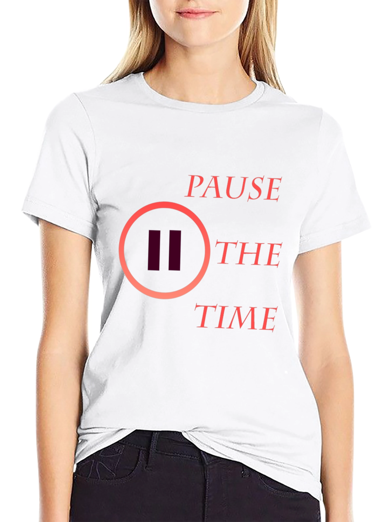 Pause the Time Graphic Tee - Stylish Black T-Shirt