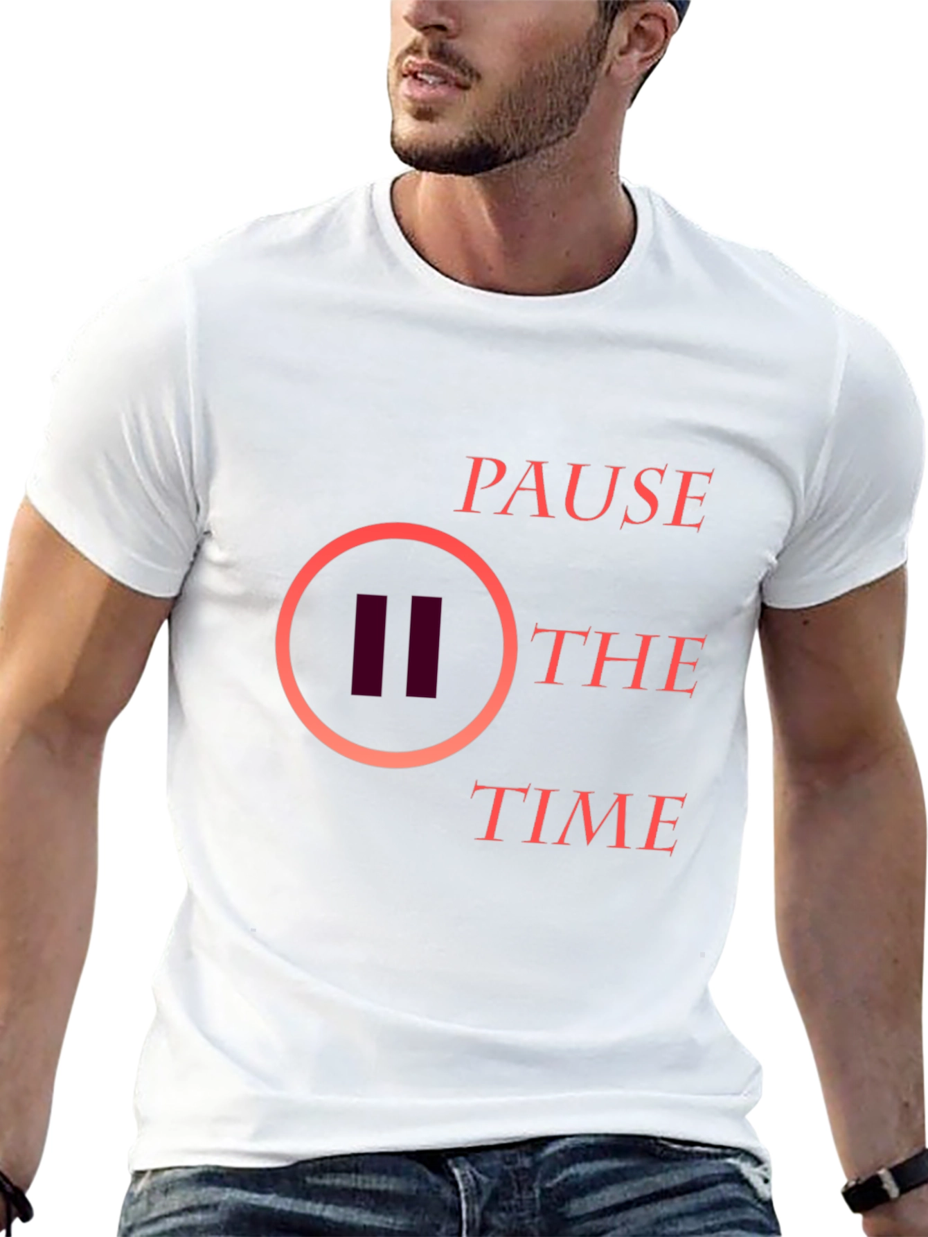 Pause the Time Graphic Tee - Stylish Black T-Shirt