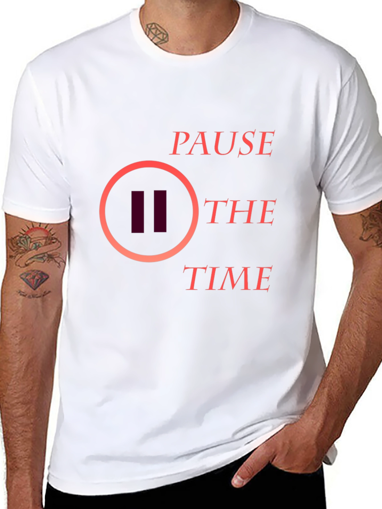 Pause the Time Graphic Tee - Stylish Black T-Shirt
