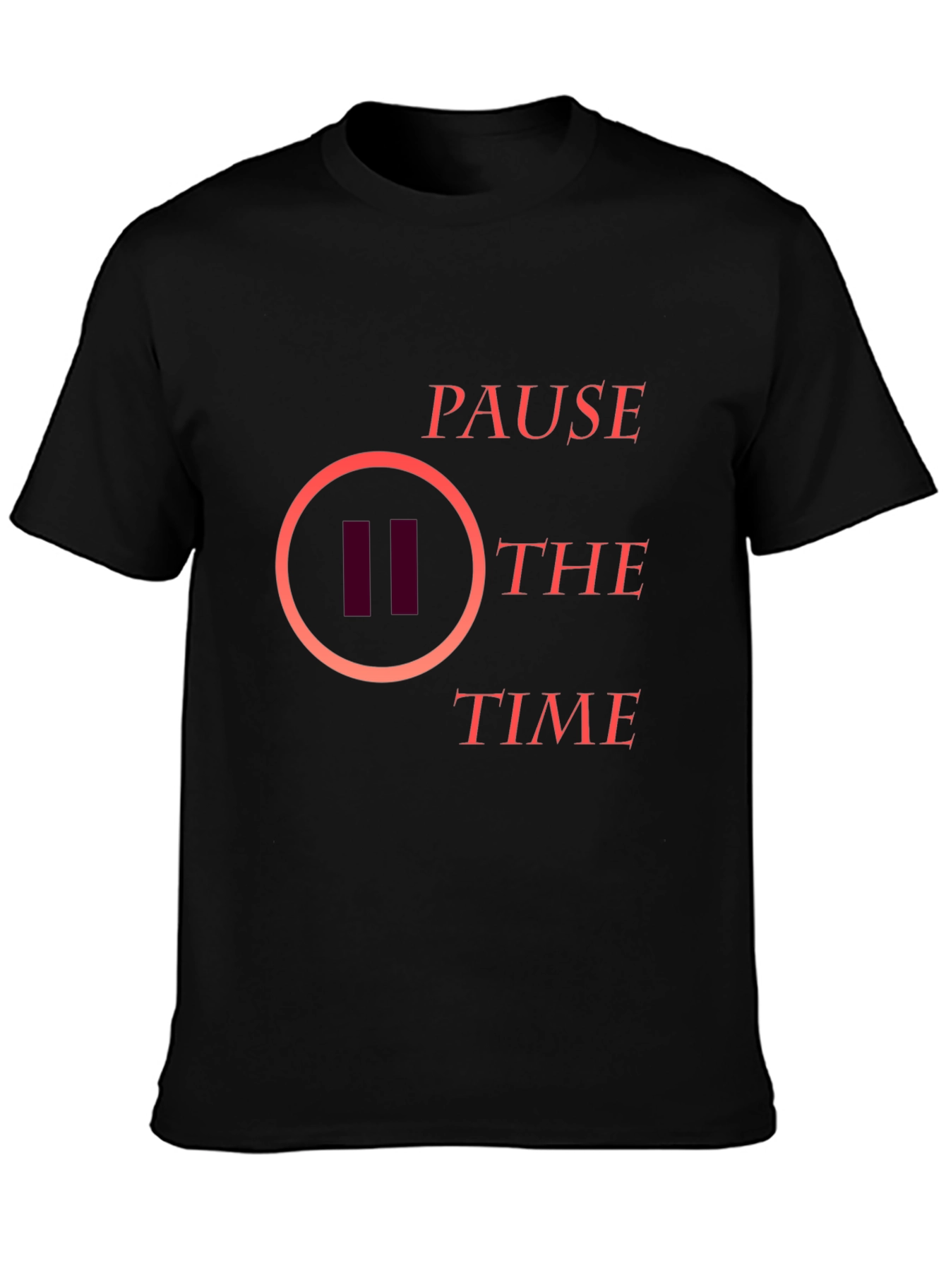 Pause the Time Graphic Tee - Stylish Black T-Shirt