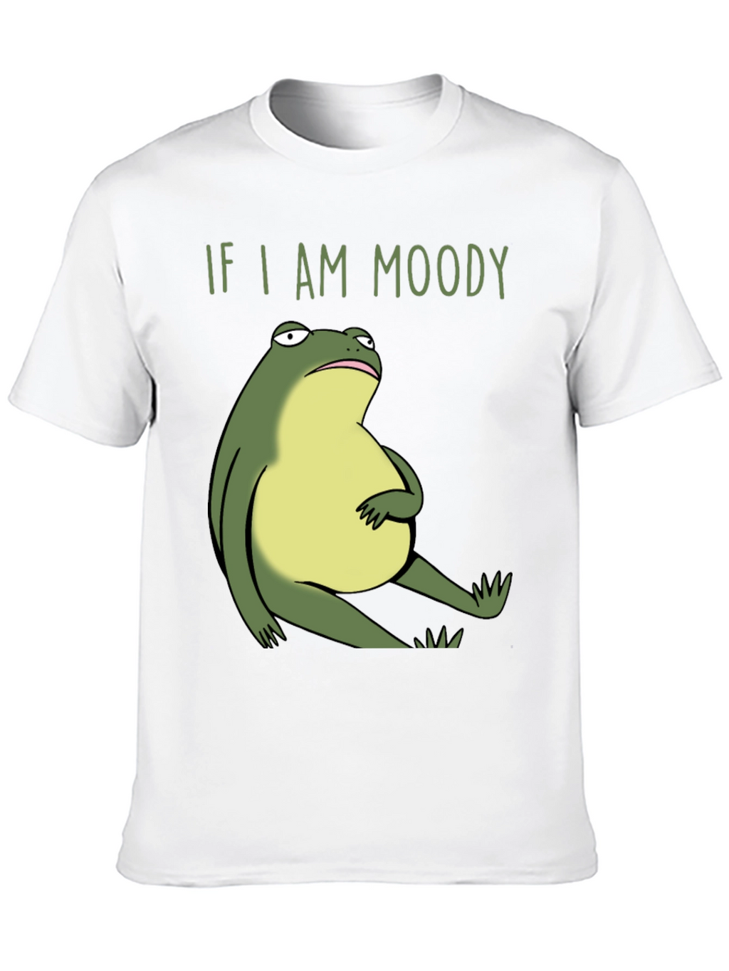 Moody Frog Graphic Tee - Unisex Black Cotton T-Shirt
