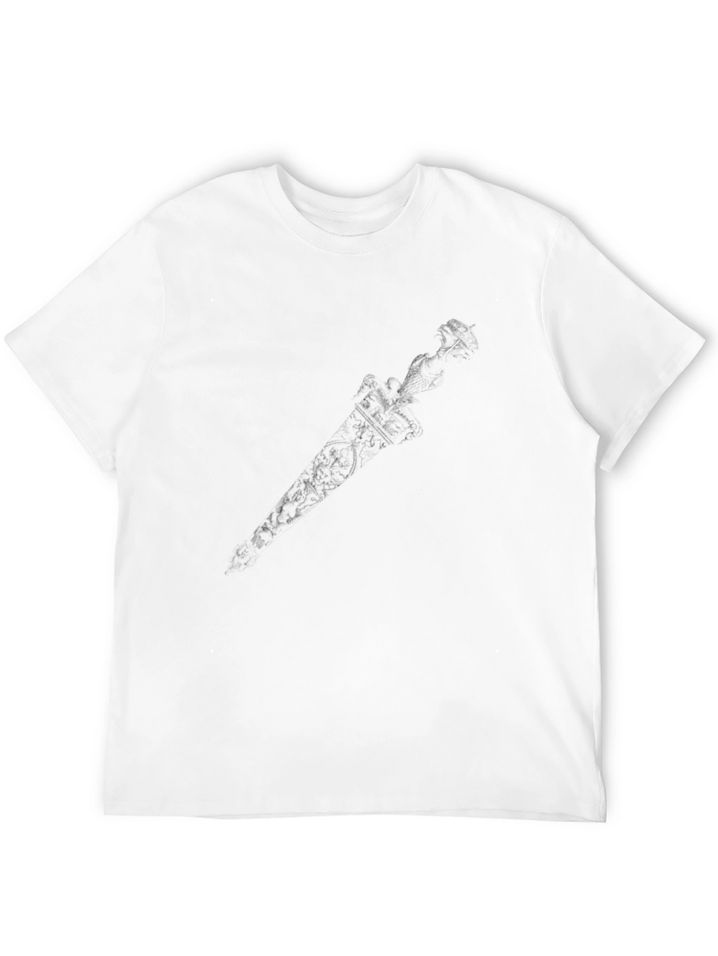 Mens Black T-Shirt with Subtle Graphic Design