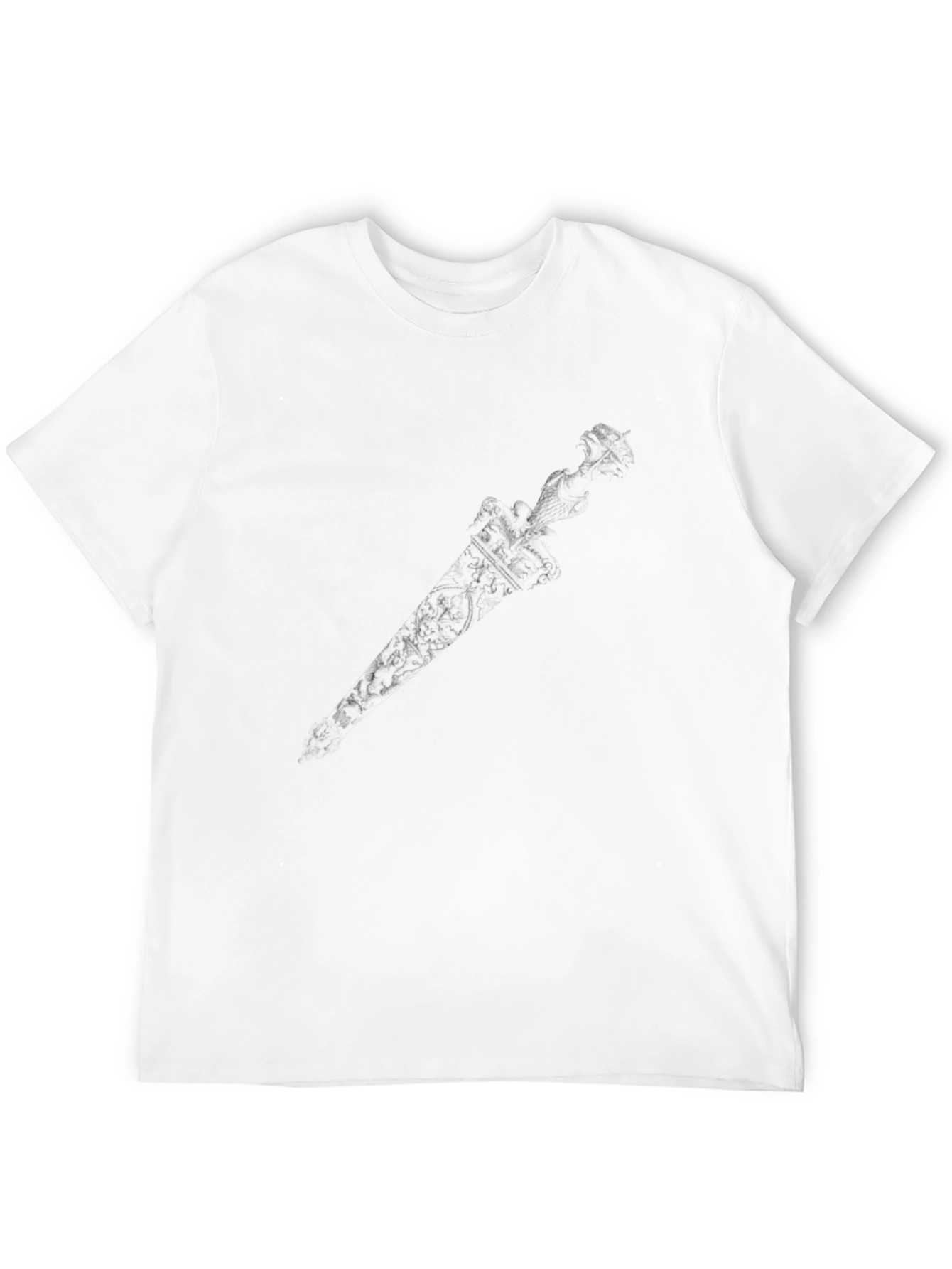 Mens Black T-Shirt with Subtle Graphic Design