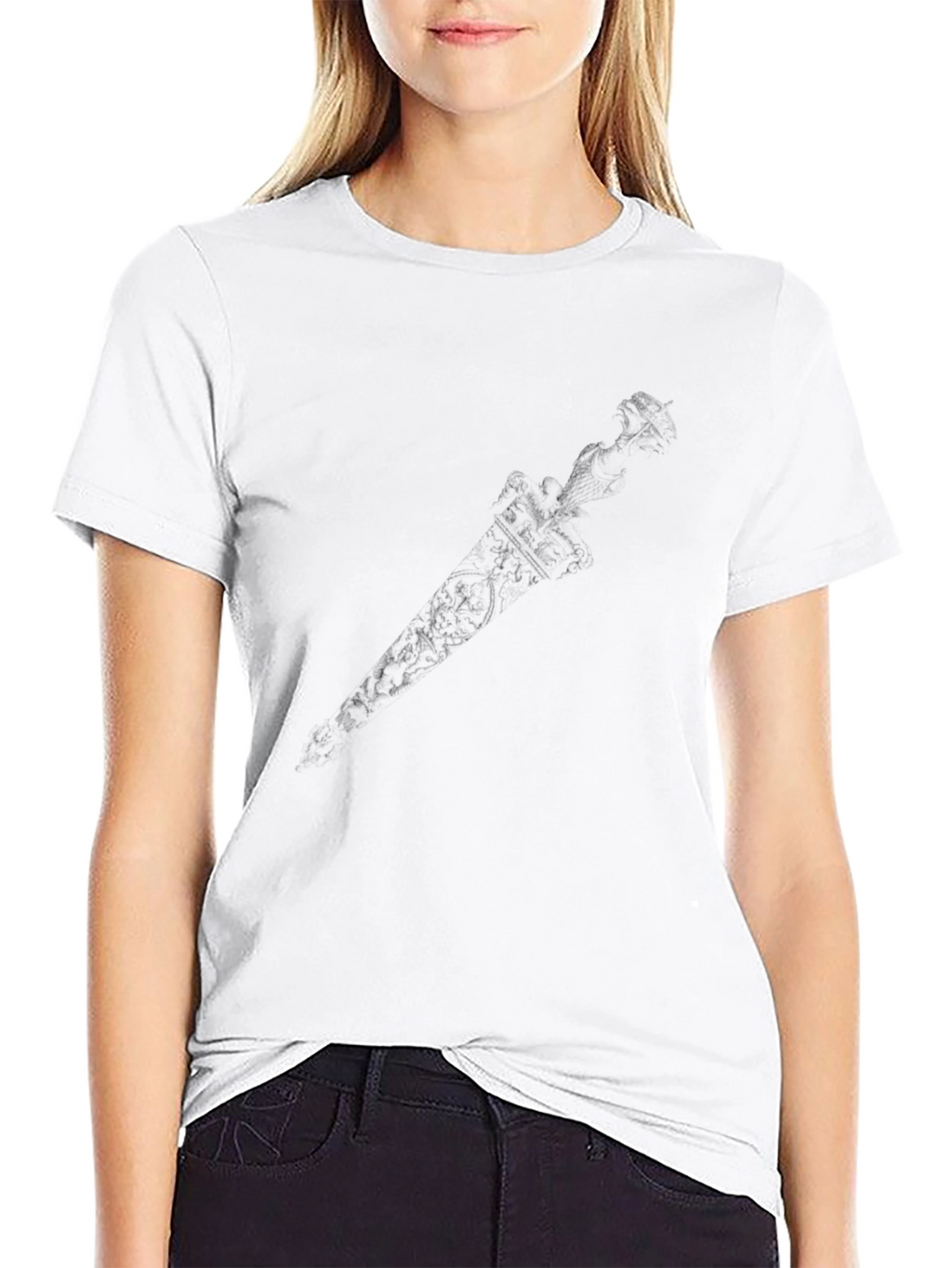 Mens Black T-Shirt with Subtle Graphic Design