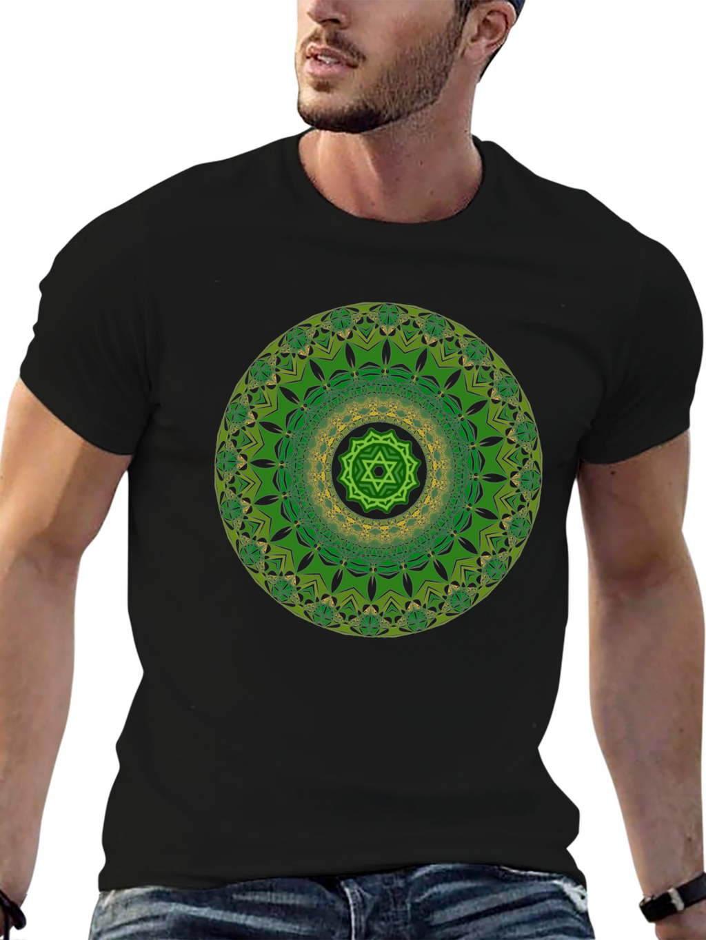 Green Mandala Graphic Print Tee