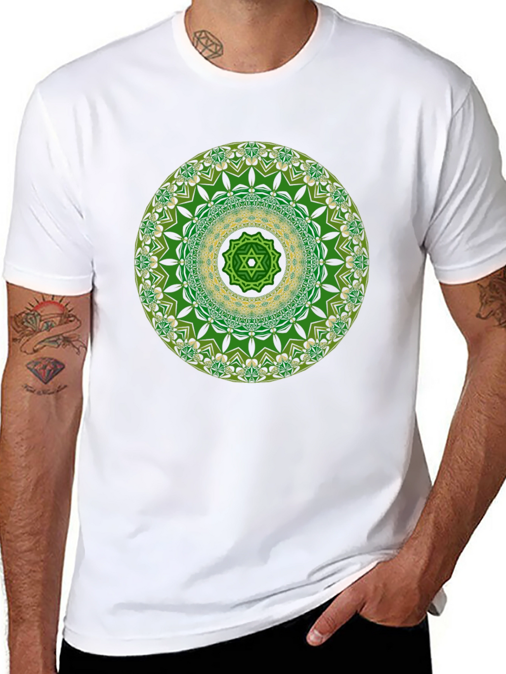 Green Mandala Graphic Print Tee