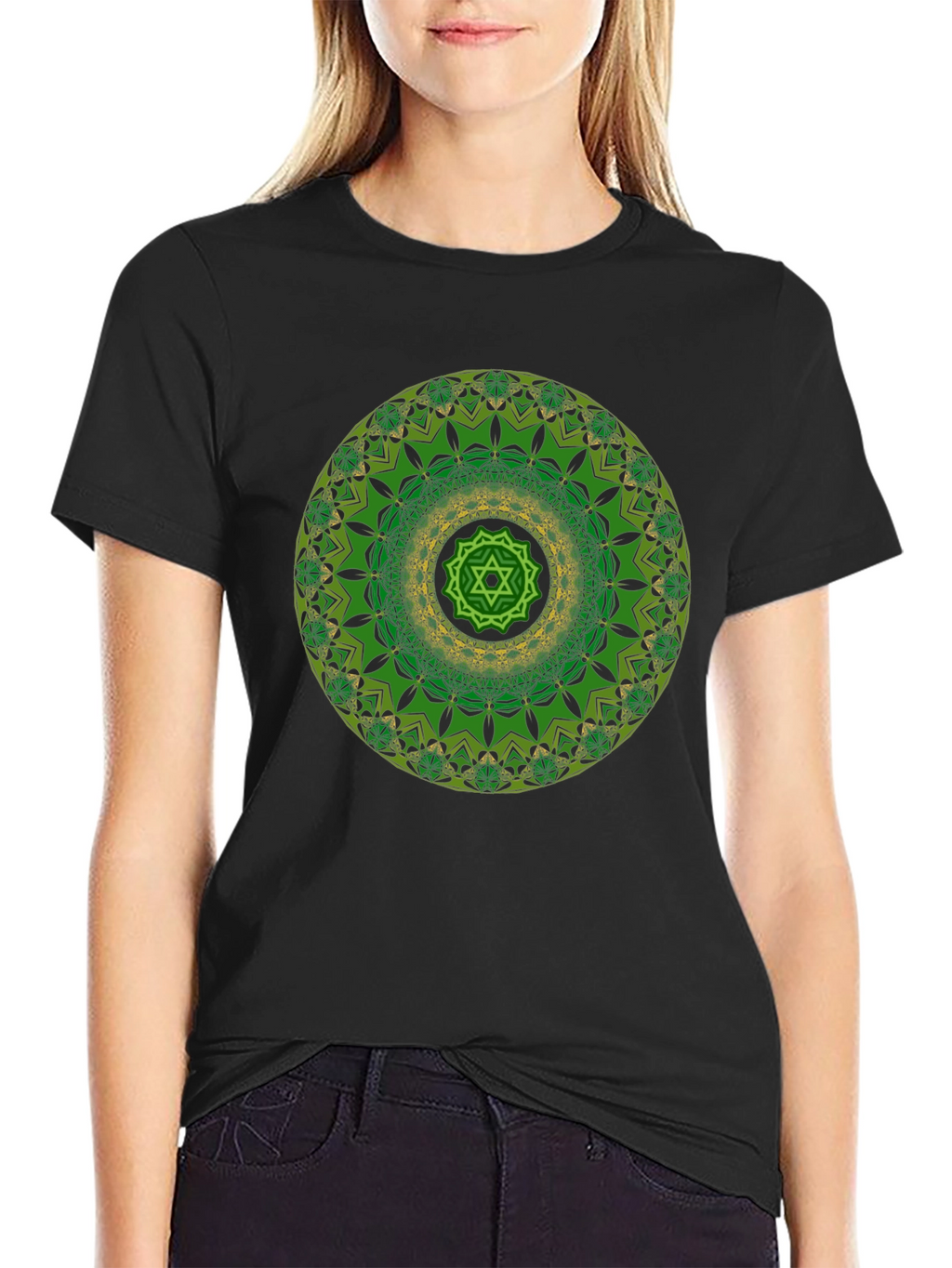 Green Mandala Graphic Print Tee