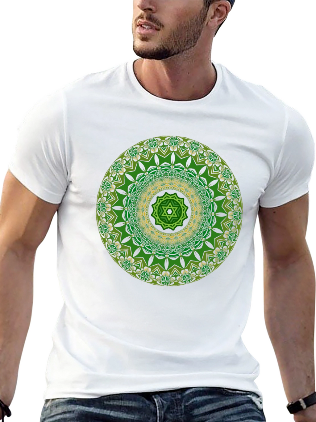 Green Mandala Graphic Print Tee