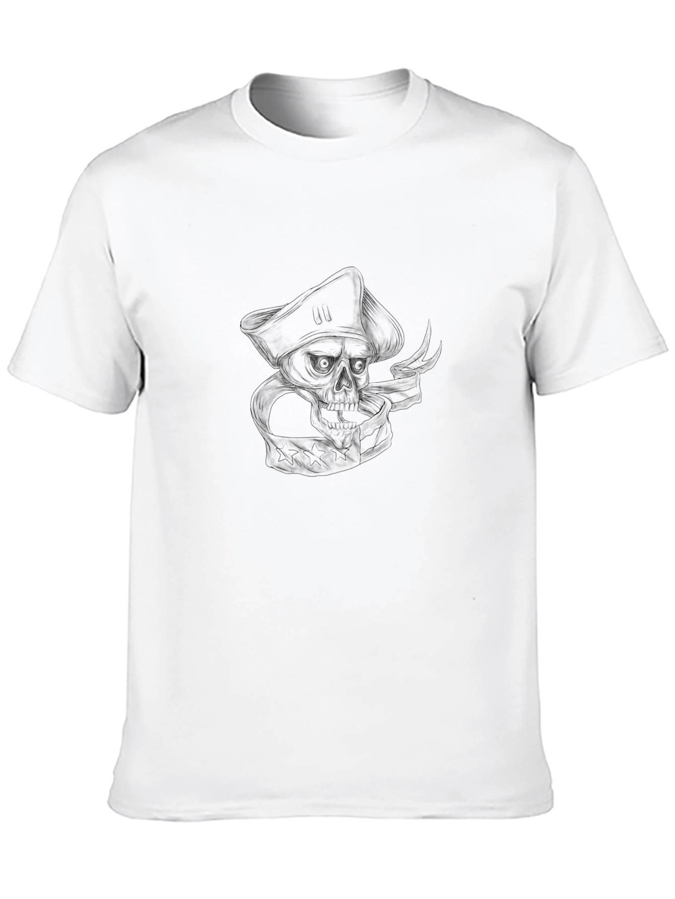 Mens Black Pirate Skull Graphic Tee