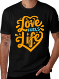 Love Fuels Life Black Graphic T-Shirt