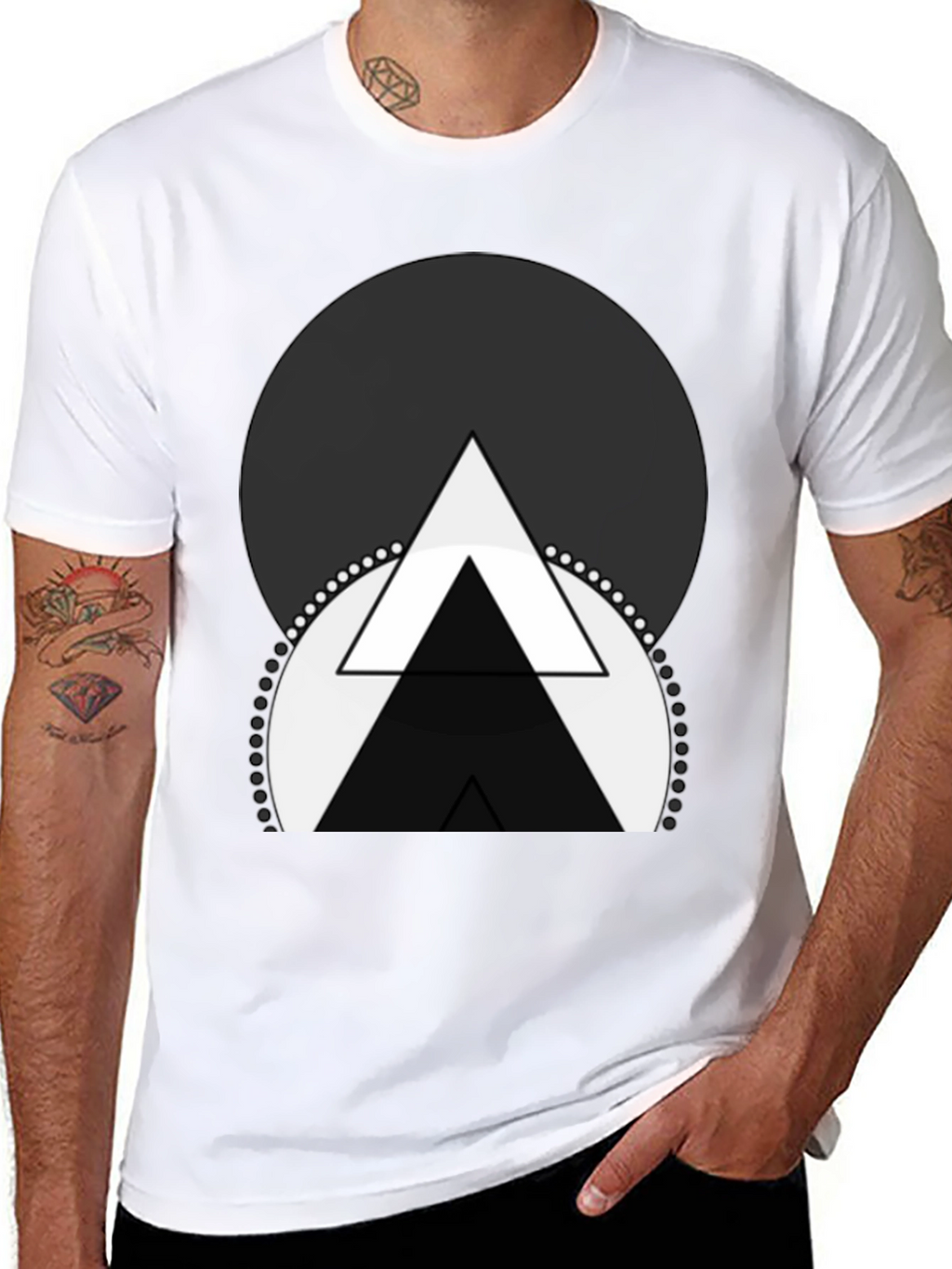 Abstract Triangle Graphic Tee - Modern Design Shirt