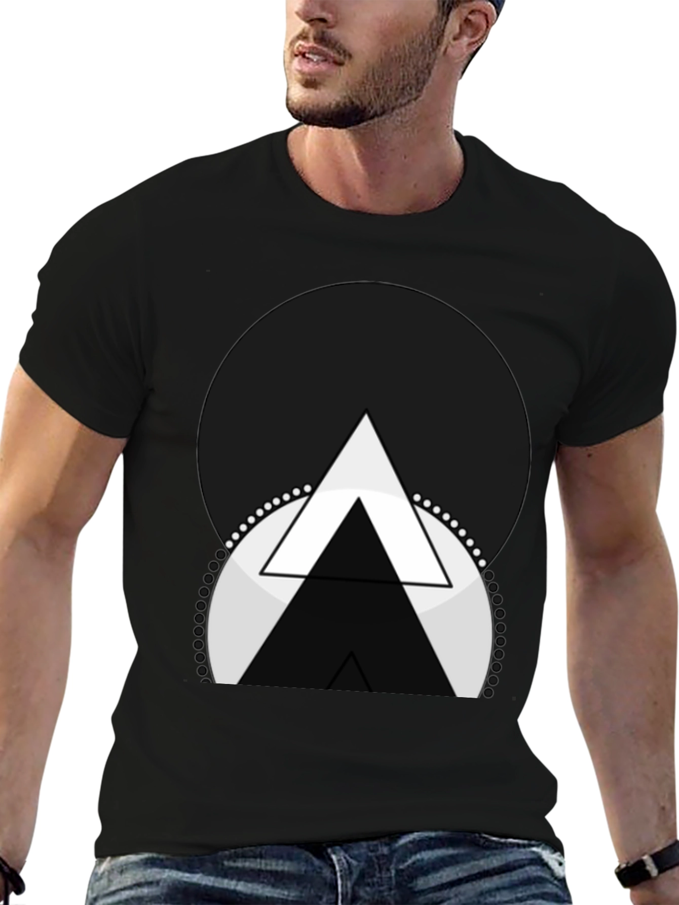 Abstract Triangle Graphic Tee - Modern Design Shirt