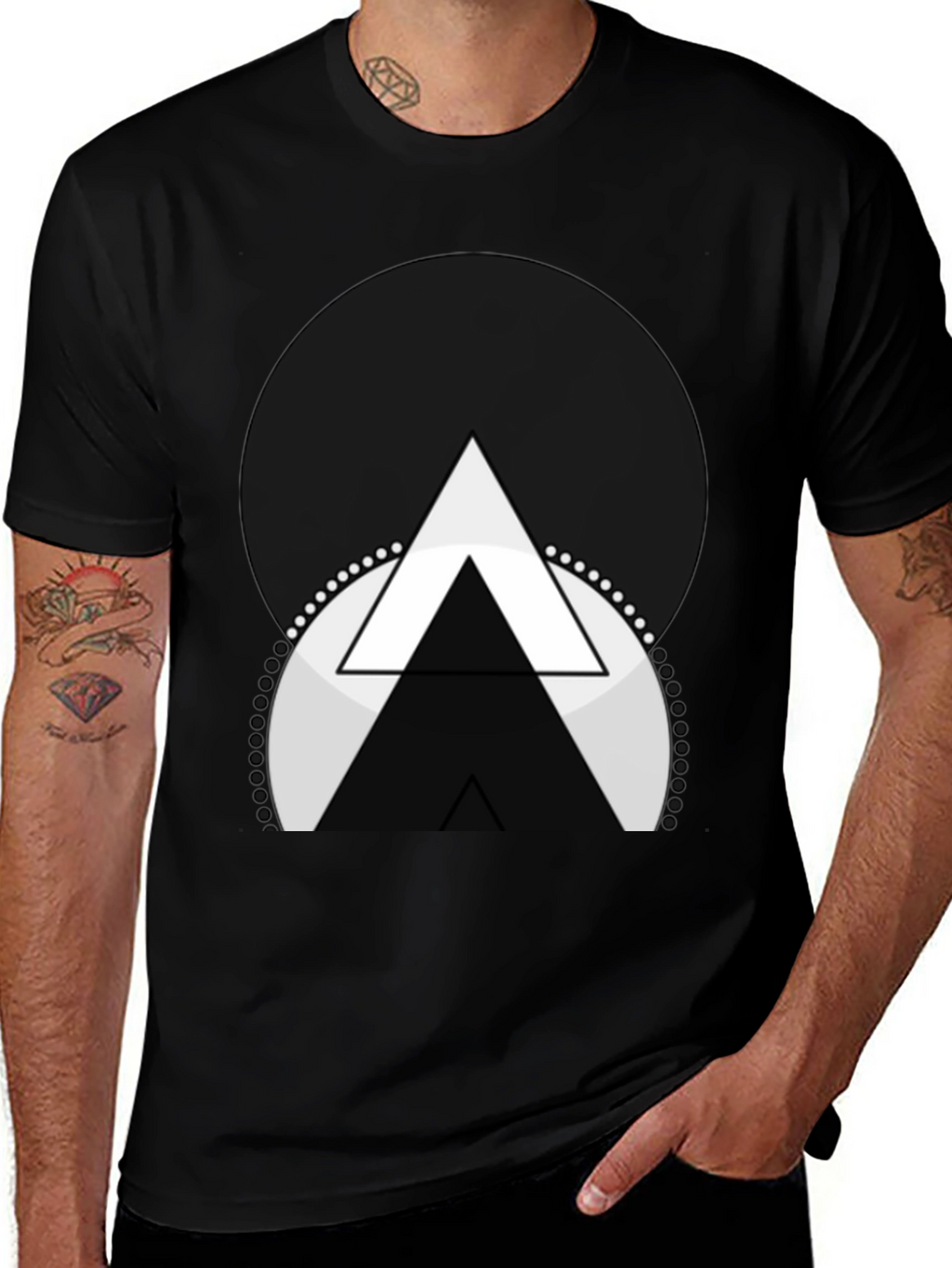 Abstract Triangle Graphic Tee - Modern Design Shirt