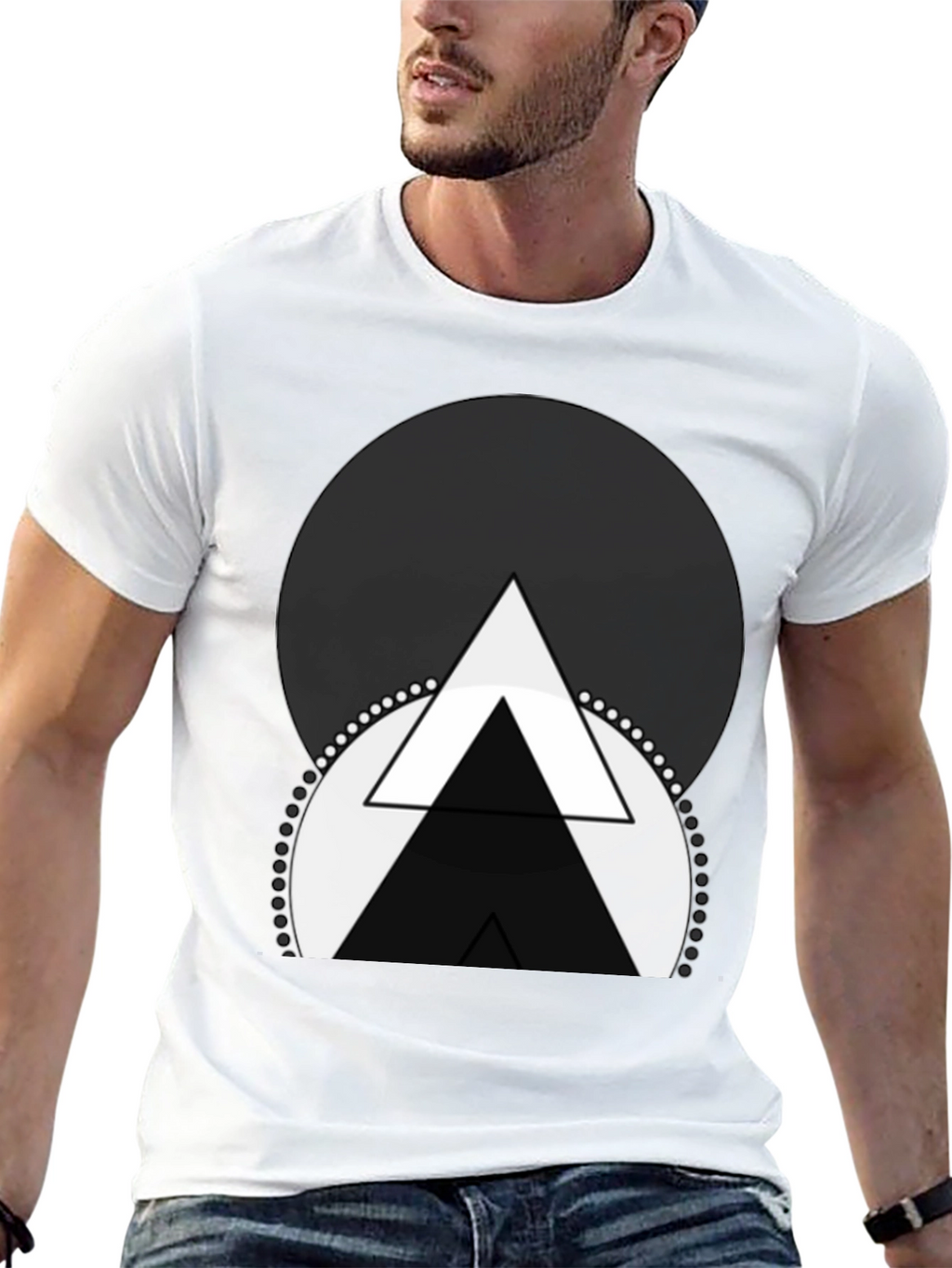 Abstract Triangle Graphic Tee - Modern Design Shirt