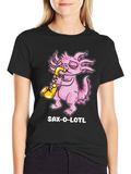 Saxolotl T-Shirt - Funny Axolotl Saxophone Player Tee