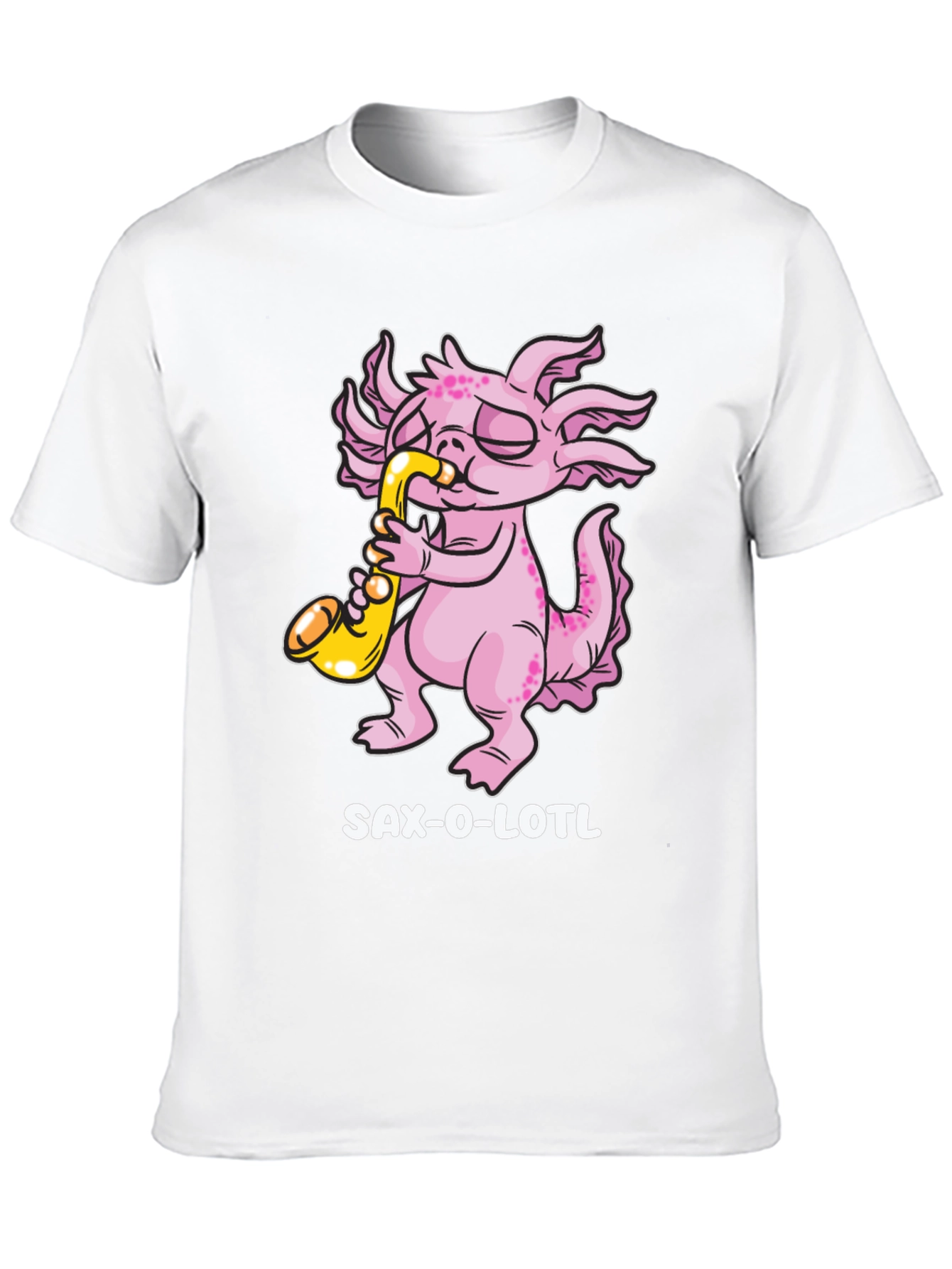 Saxolotl T-Shirt - Funny Axolotl Saxophone Player Tee