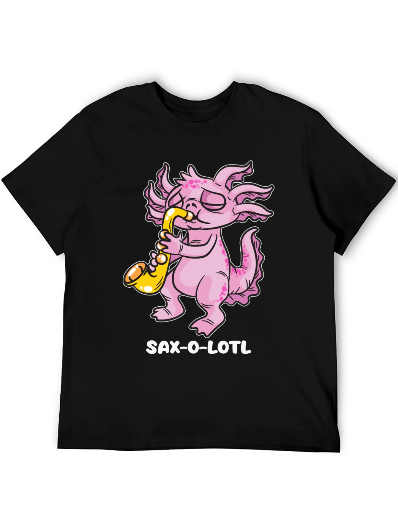 Saxolotl T-Shirt - Funny Axolotl Saxophone Player Tee