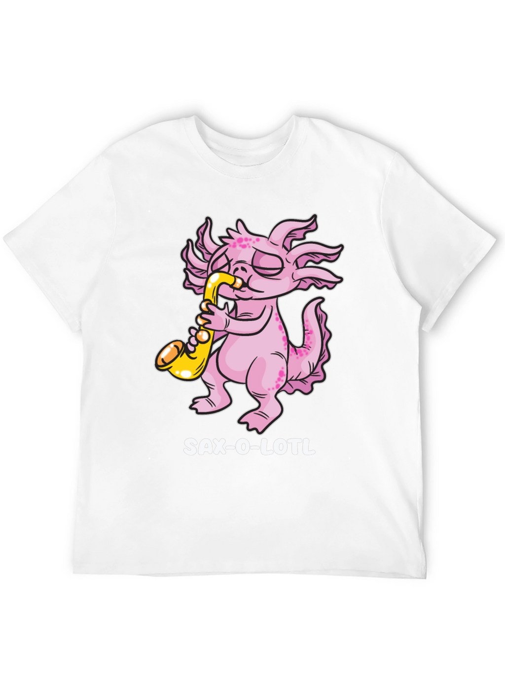 Saxolotl T-Shirt - Funny Axolotl Saxophone Player Tee