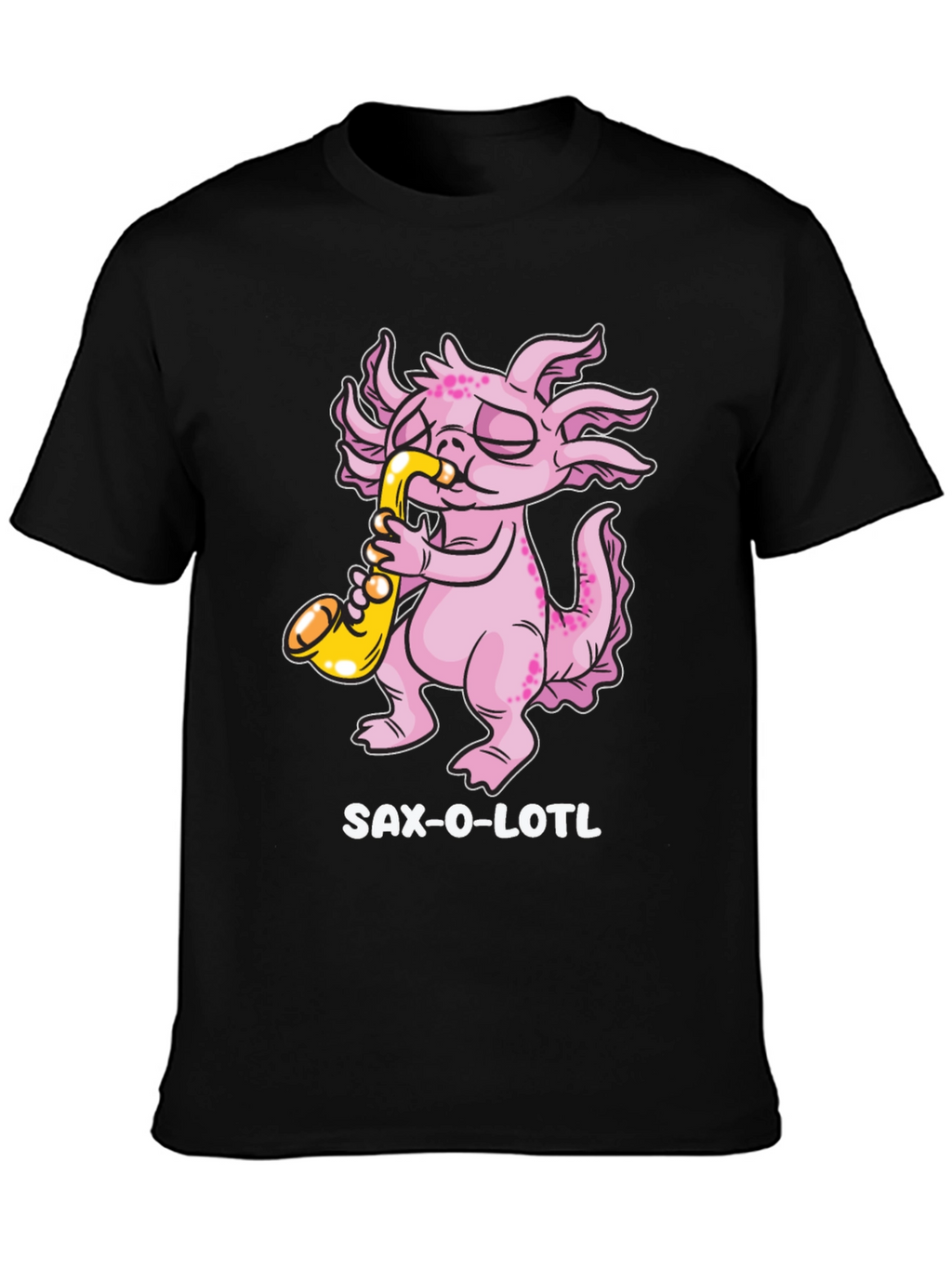 Saxolotl T-Shirt - Funny Axolotl Saxophone Player Tee