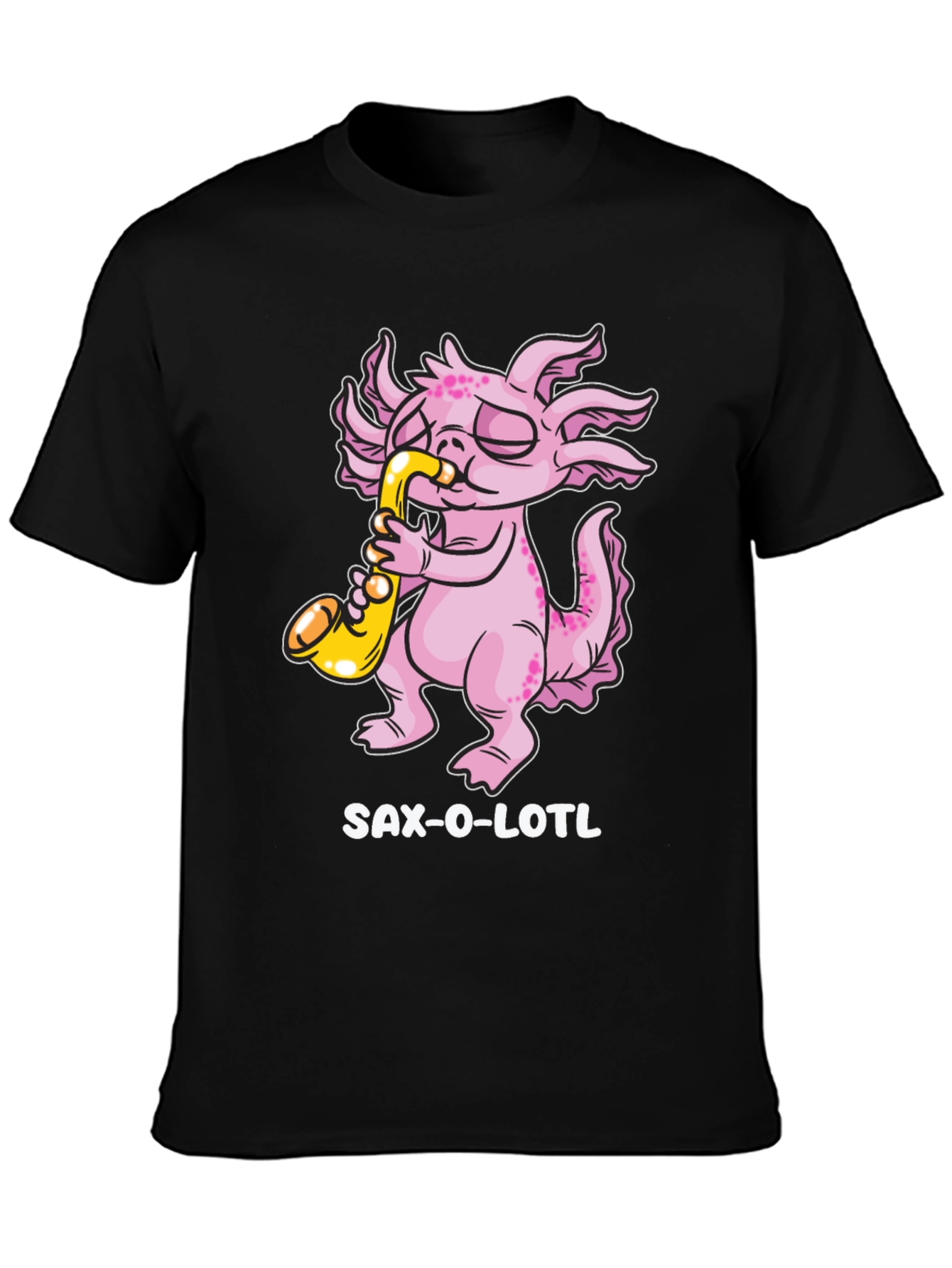 Saxolotl T-Shirt - Funny Axolotl Saxophone Player Tee