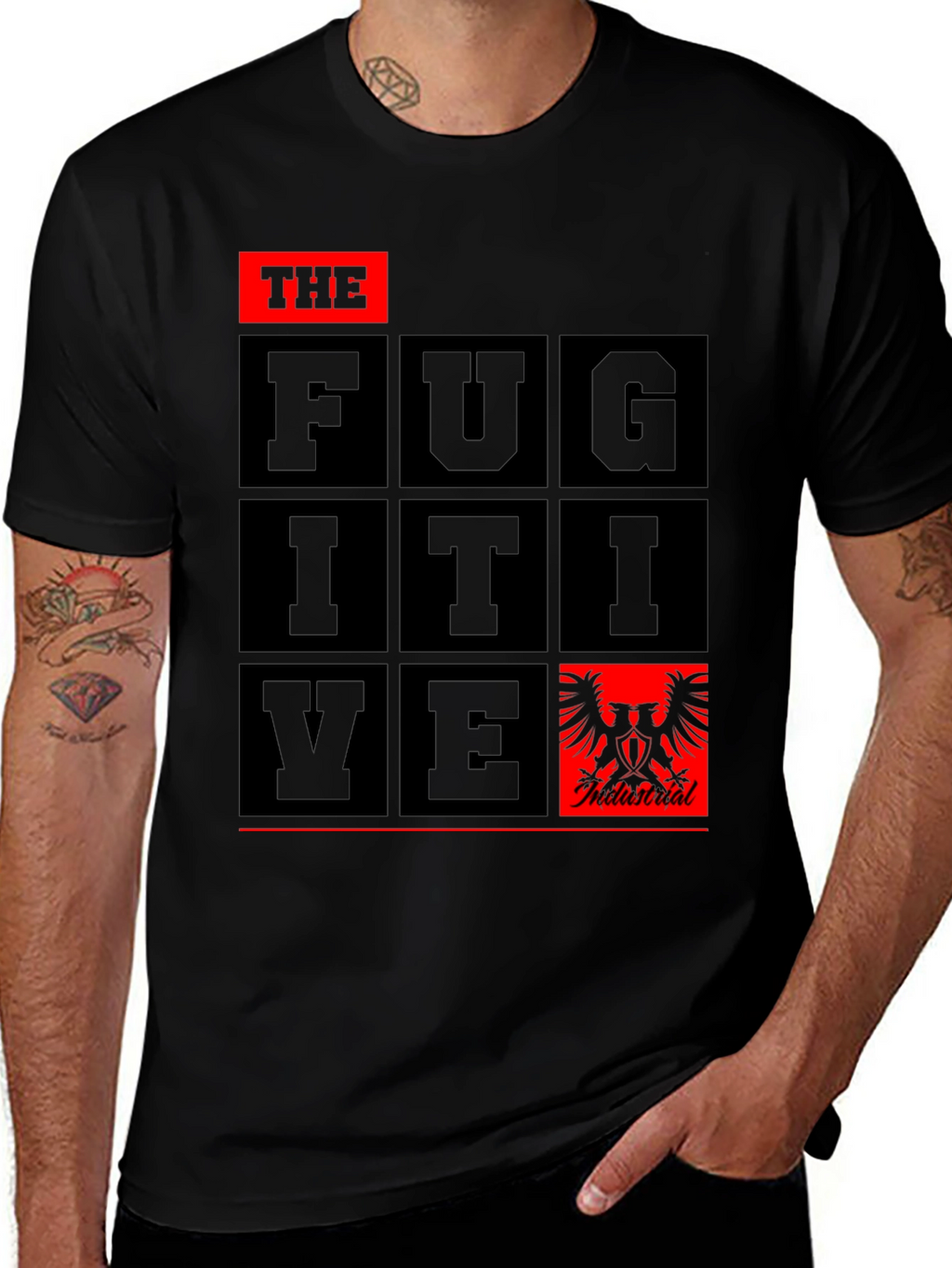 The Fugitive Graphic Tee - Black Cotton