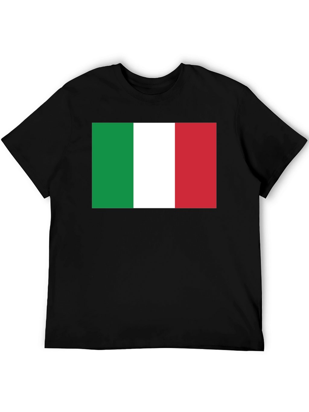 Italian Flag Graphic Tee - Black Cotton T-Shirt