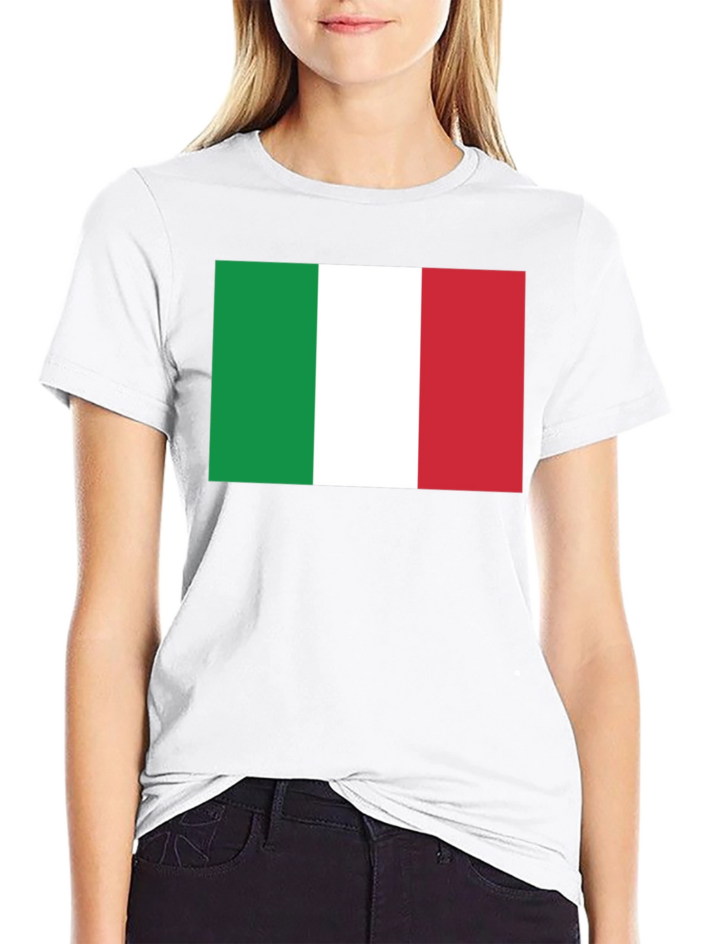 Italian Flag Graphic Tee - Black Cotton T-Shirt