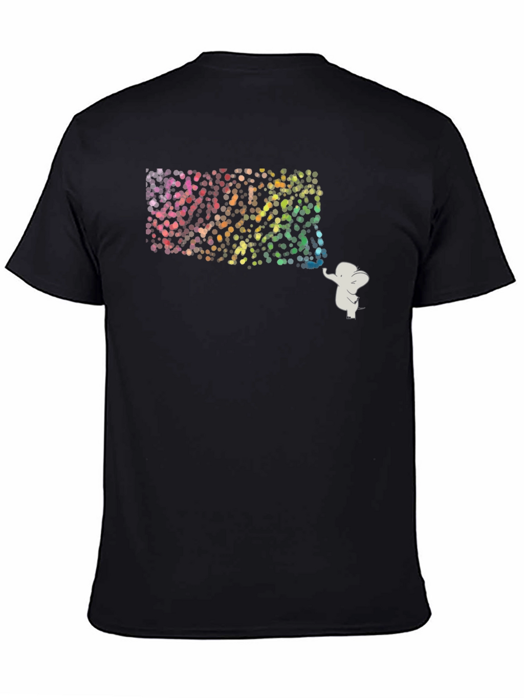 Elephant Rainbow Graphic Tee - Mens Black T-Shirt