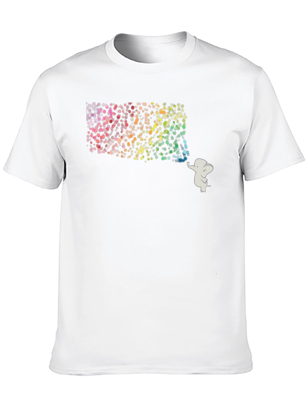 Elephant Rainbow Graphic Tee - Mens Black T-Shirt