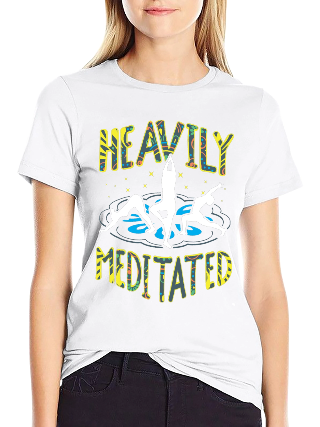 Heavily Meditated Yoga Black T-Shirt