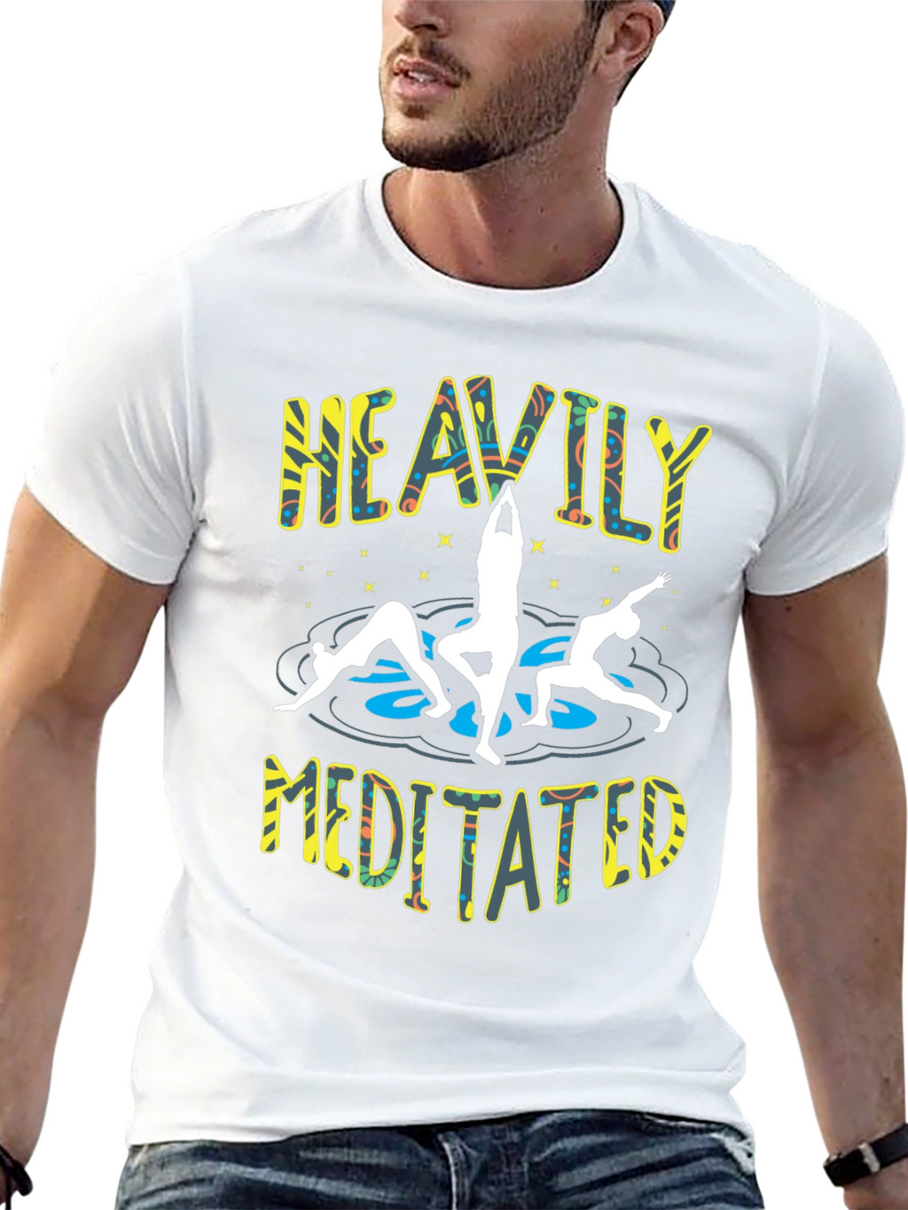 Heavily Meditated Yoga Black T-Shirt