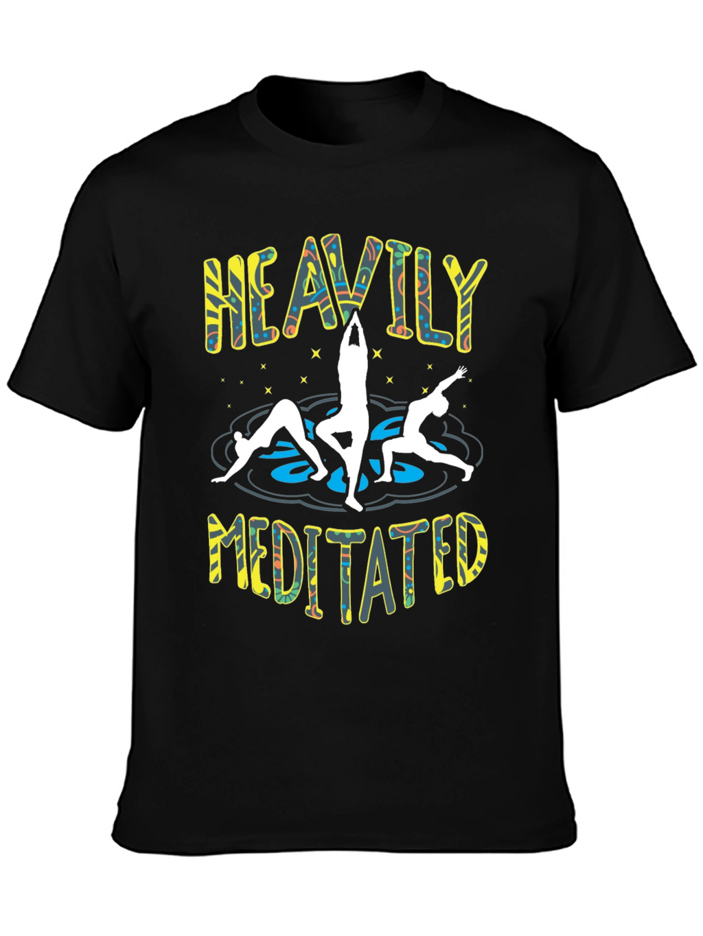 Heavily Meditated Yoga Black T-Shirt
