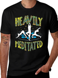 Heavily Meditated Yoga Black T-Shirt