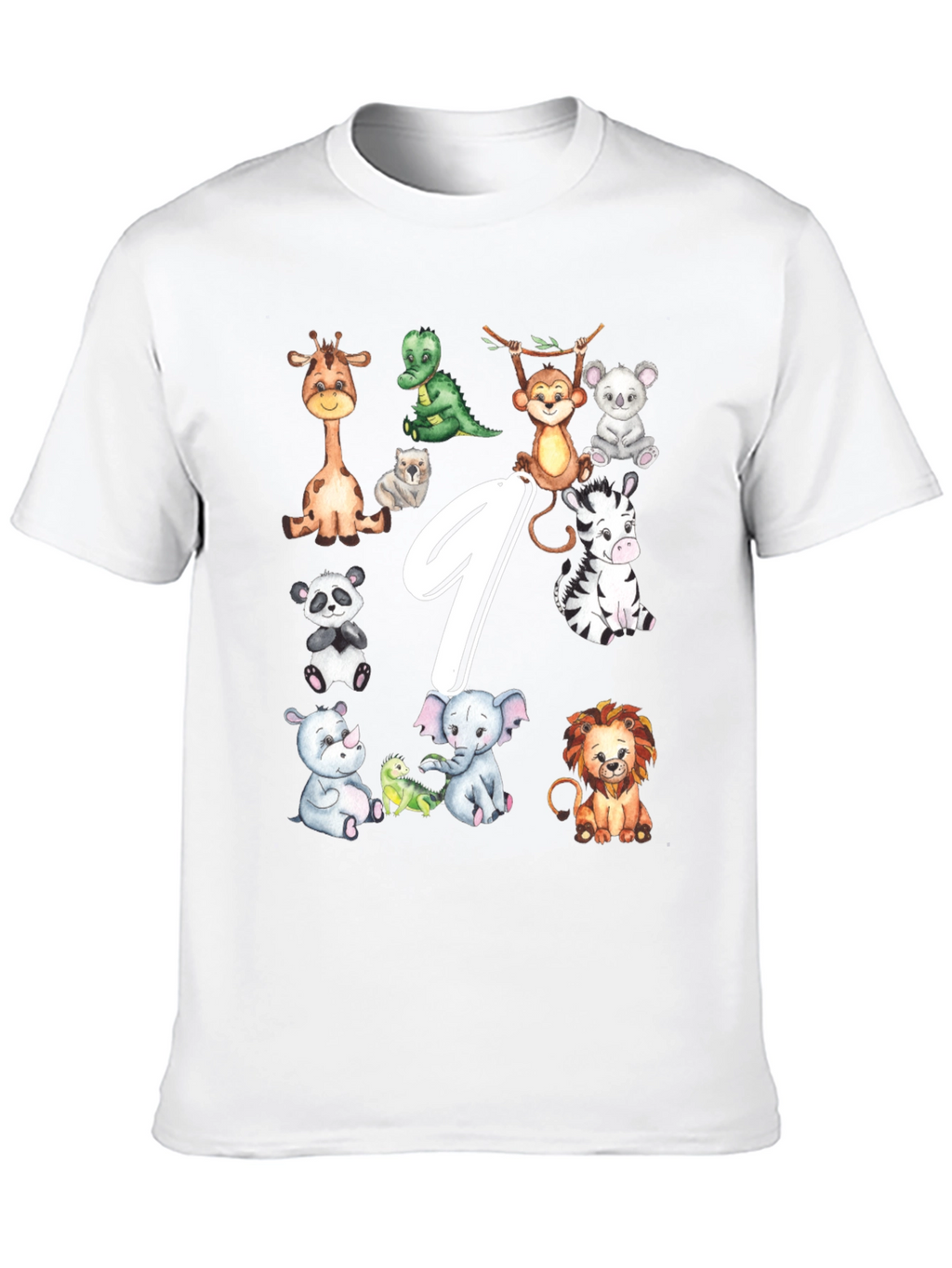 Adorable Animal 9th Birthday Kids T-Shirt