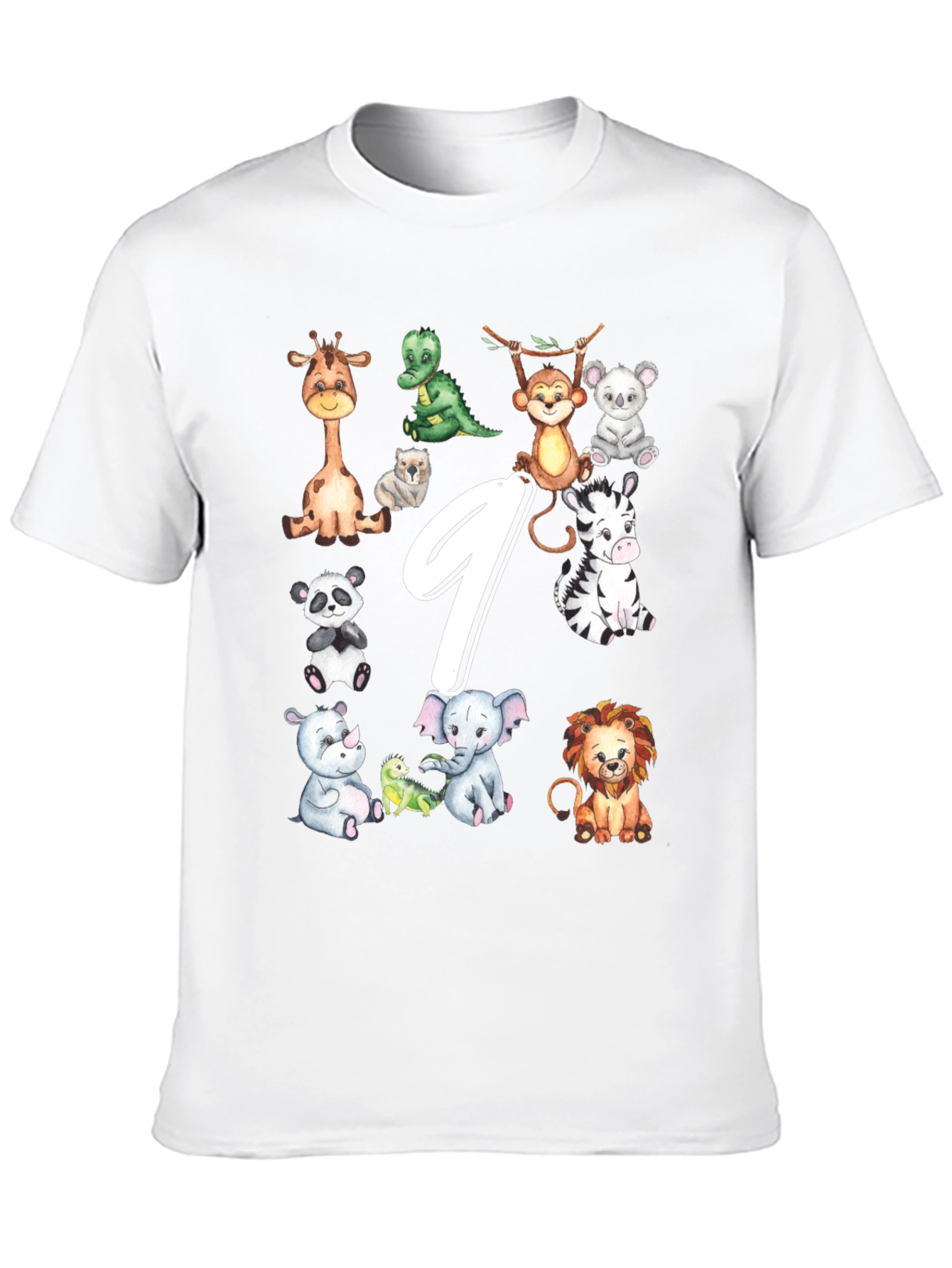 Adorable Animal 9th Birthday Kids T-Shirt