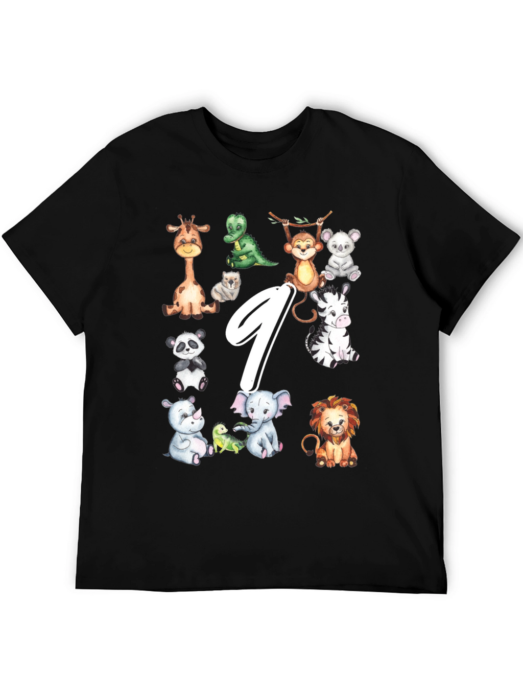 Adorable Animal 9th Birthday Kids T-Shirt