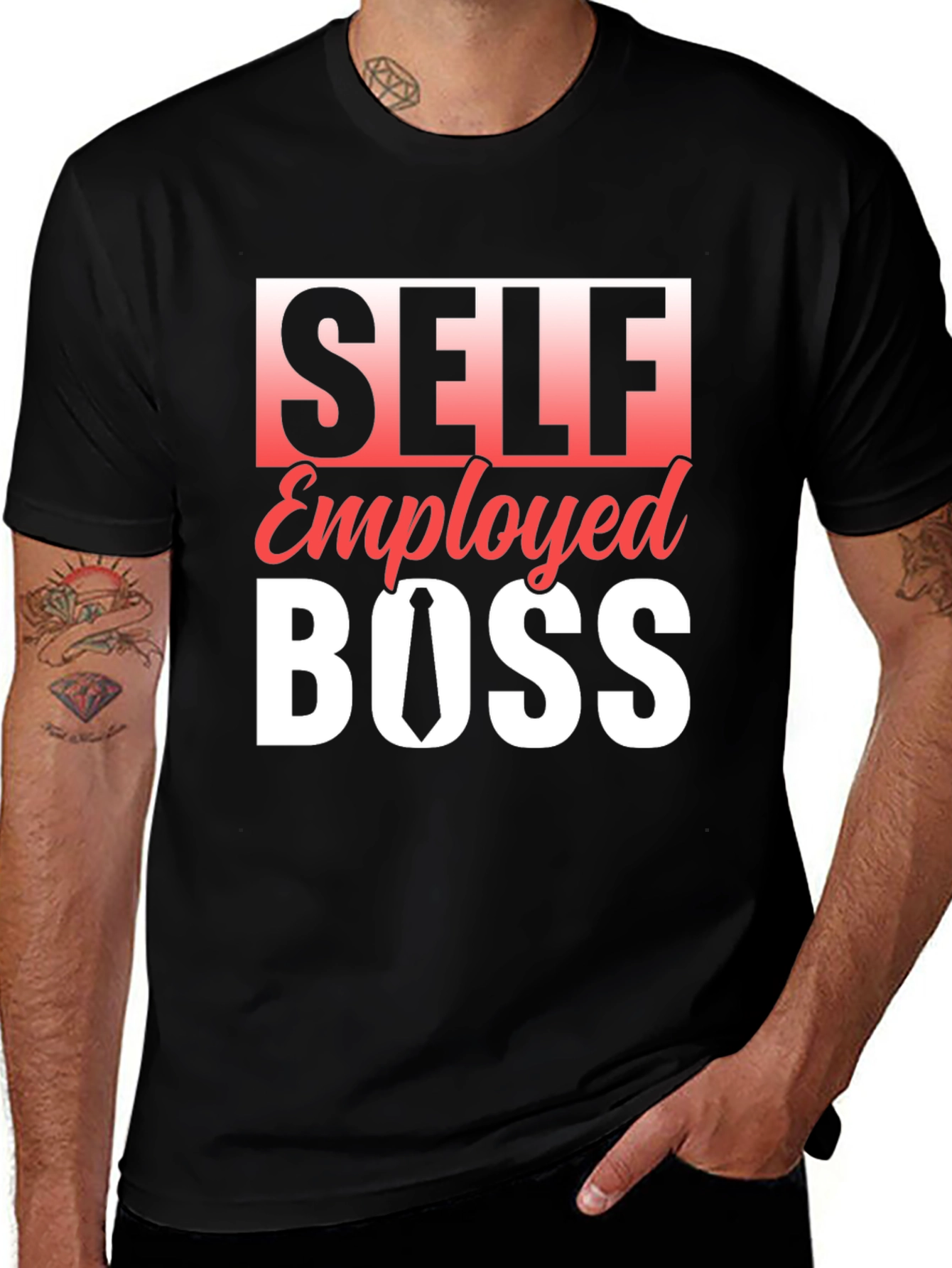 Self Employed Boss Black Graphic Tee