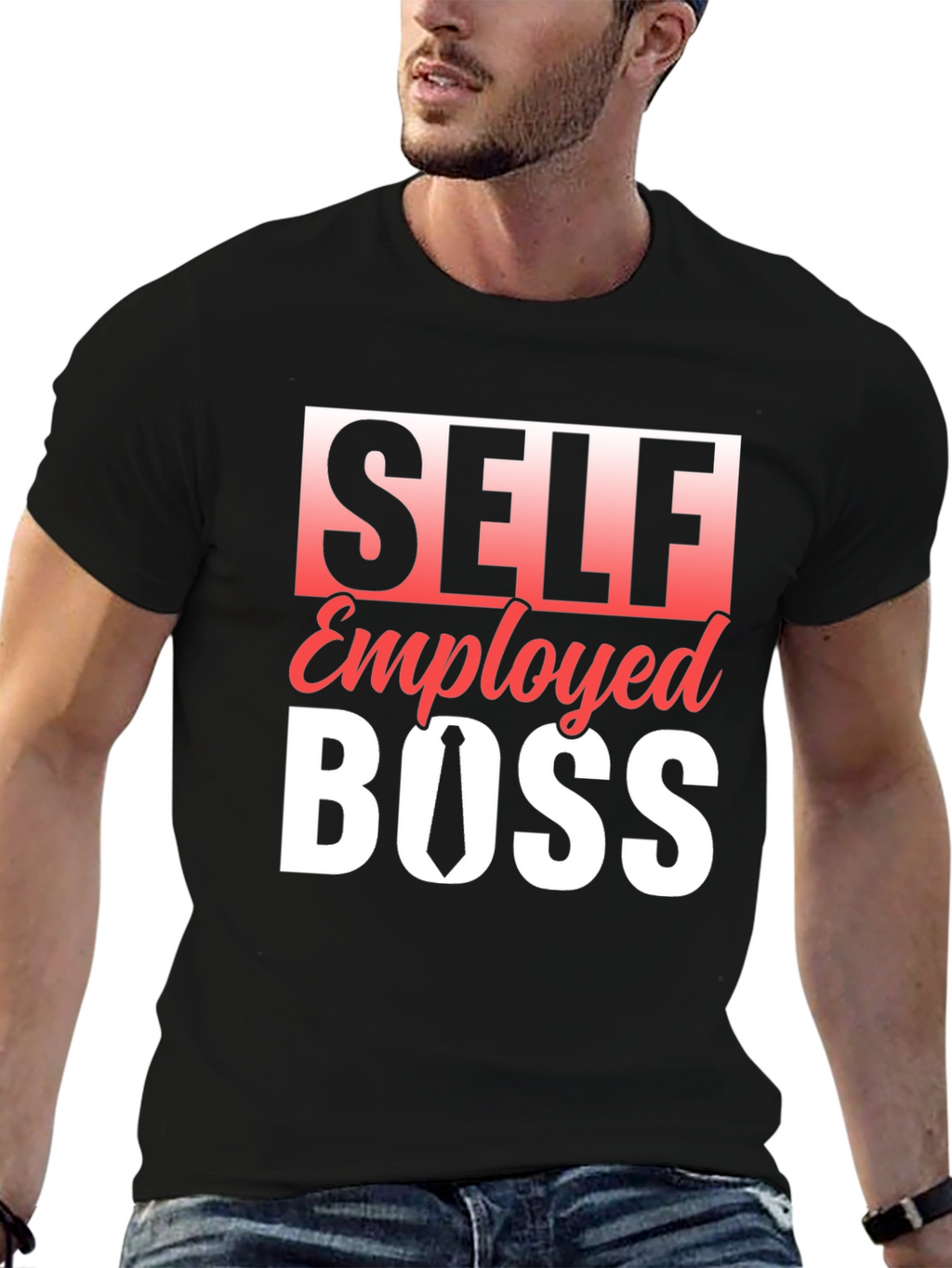 Self Employed Boss Black Graphic Tee