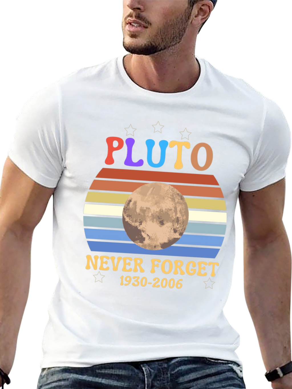 Retro Pluto Never Forget Graphic T-Shirt